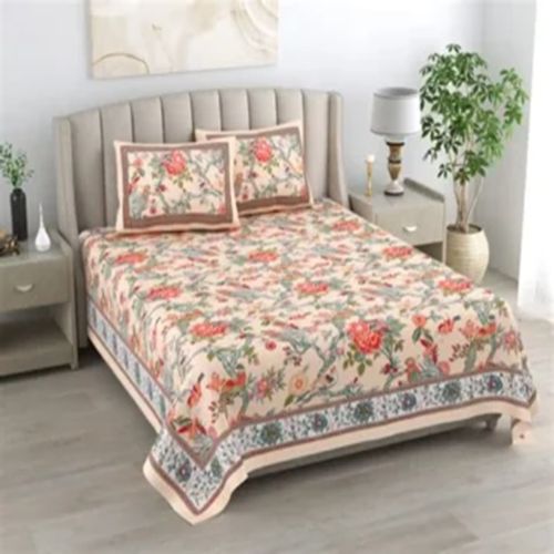 Premium Floral Cotton Bedsheet Premium Floral Cotton Bedsheet - Image 1